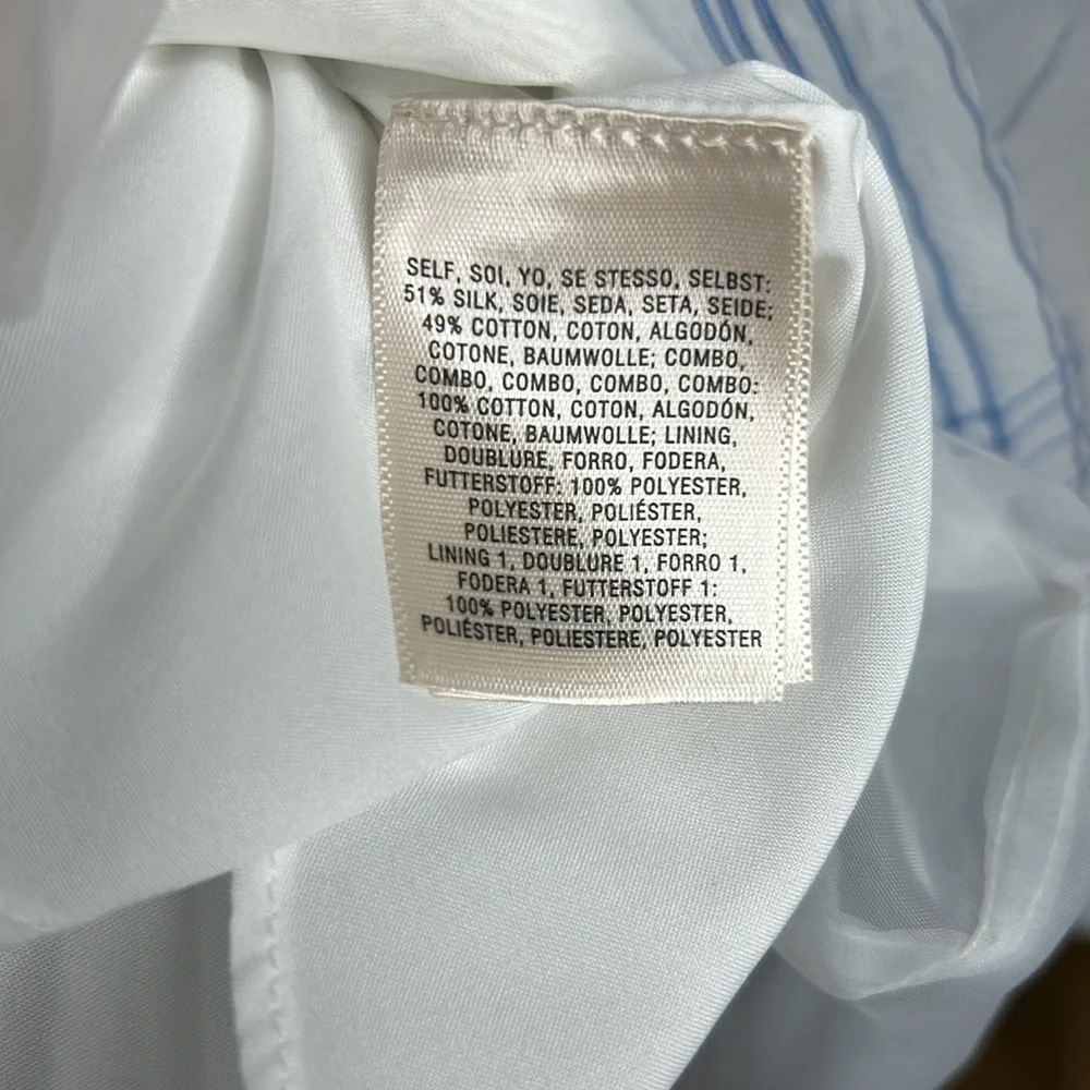 Anthropologie Moulinette Soeurs 6 Seaplane Dress Blue White Windowpane - Picture 13 of 16